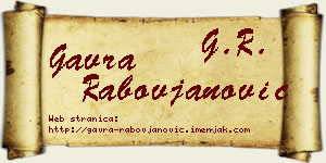 Gavra Rabovjanović vizit kartica